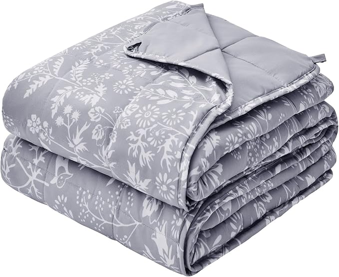yescool Weighted Blanket for Adults (15 lbs, 60" x 80", Pearl Grey) Cooling Heavy Blanket for Sleeping Perfect for 140-160 lbs, Queen Size Breathable Blanket with Premium Glass Bead, Machine Washable