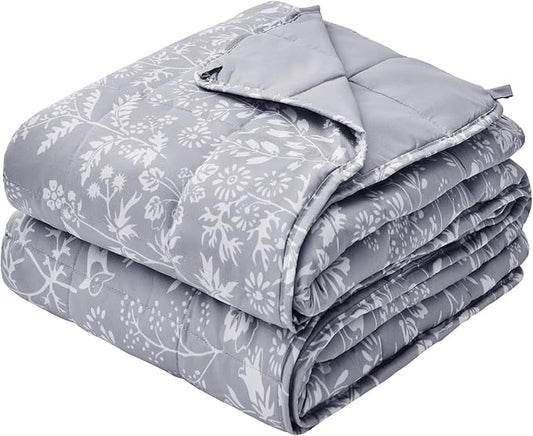 yescool Weighted Blanket for Adults (15 lbs, 60" x 80", Pearl Grey) Cooling Heavy Blanket for Sleeping Perfect for 140-160 lbs, Queen Size Breathable Blanket with Premium Glass Bead, Machine Washable