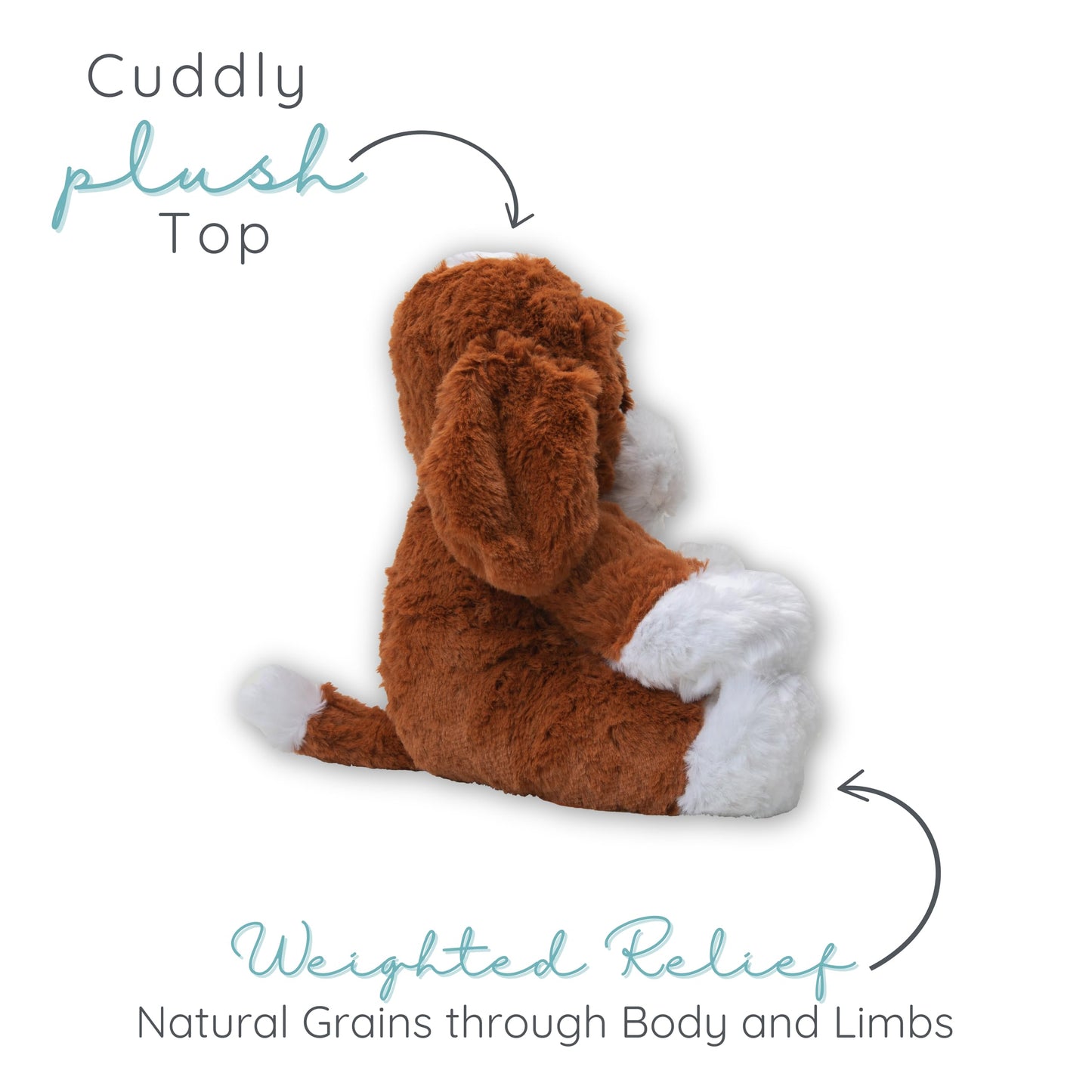 Hound Dog - Microwavable & Weighted Plush Stuffed Animal - Heated Plushie for Warmth - Cute, Soft, Cozy Toy for Adults & Children (Boys, Girls, & Toddlers) by Warm Pals
