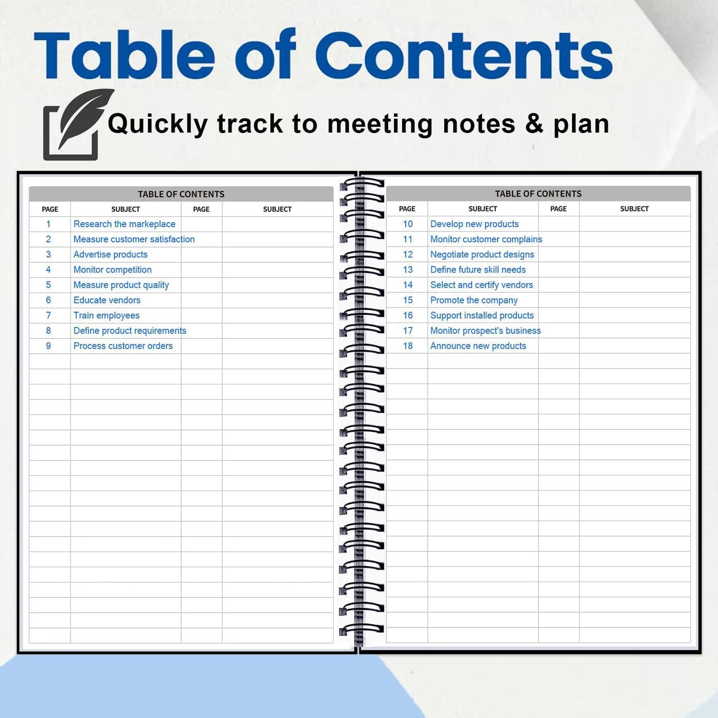 Meeting Notebooks for Work 8.5" X 11" - A4 Professional Work Notebook for Note Taking - Daily Planner with Notes Section,Business Notebooks for Work Organization,240 Pages