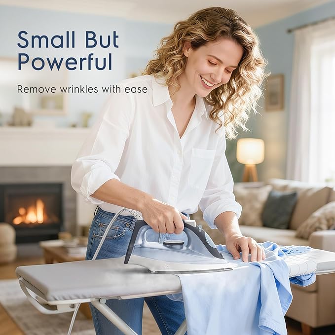 BEAUTURAL Steam Iron for Clothes, Non-Stick Soleplate, Burst of Steam, Spray Mist, Self-Cleaning, Anti-Calcium, Anti-Drip, Easy Temperature Control, Light Weight, 1200 Watts