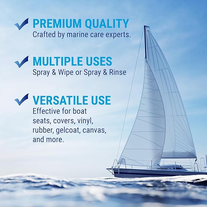 Nautical One - Xtreme Mildew Stain Remover | Powerful Marine Mold and Mildew Stain Remover, Non-Bleach Spray for Boat Interior & Exterior (22 oz)