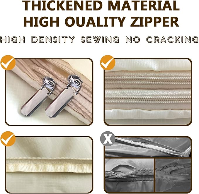 5-piece compressed clothes storage bags, foldable wardrobe storage bags, large-capacity with handles, suitable for sweaters, bed sheets, blankets, down quilts, pillows, toys, etc.（cream）