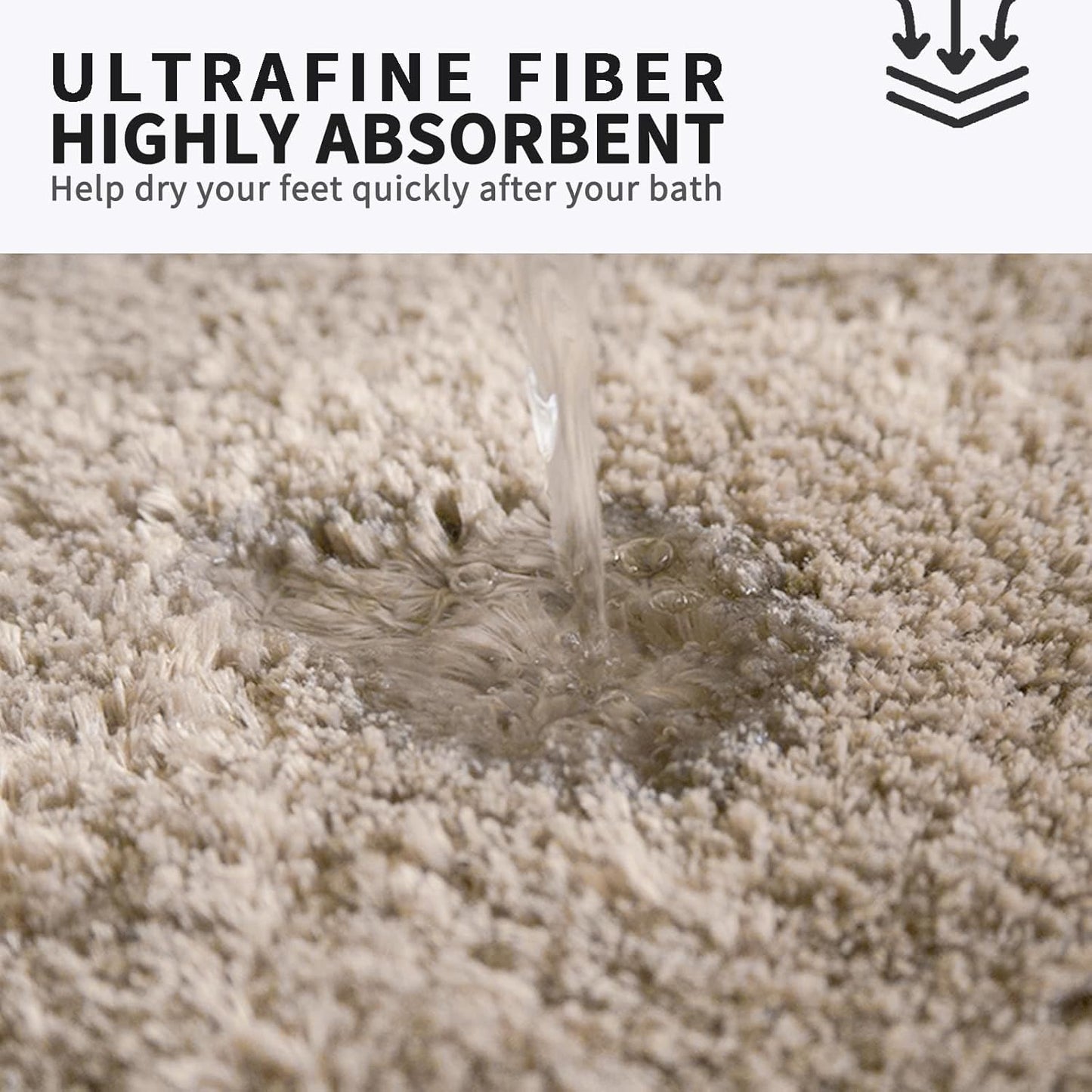 FIFU Bathroom Runner Rug 24" W x 48" L, Bath Mats for Bathroom, Bedroom & Kitchen, Non-Slip Rubber Latex Backing, Comfort & Soft Shower Bathmat & Carpet for Sink, Home & Hallways, Beige