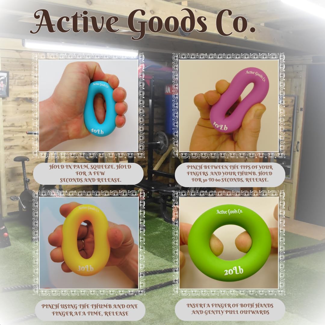 ActiveGoodsCo Hand & Forearm Exerciser - Single ring or Set, Resistance 10-120Lb, Diameter 2.5-3,5in. Visit to see more options (200Lb Single Ring Diameter 3.5in)