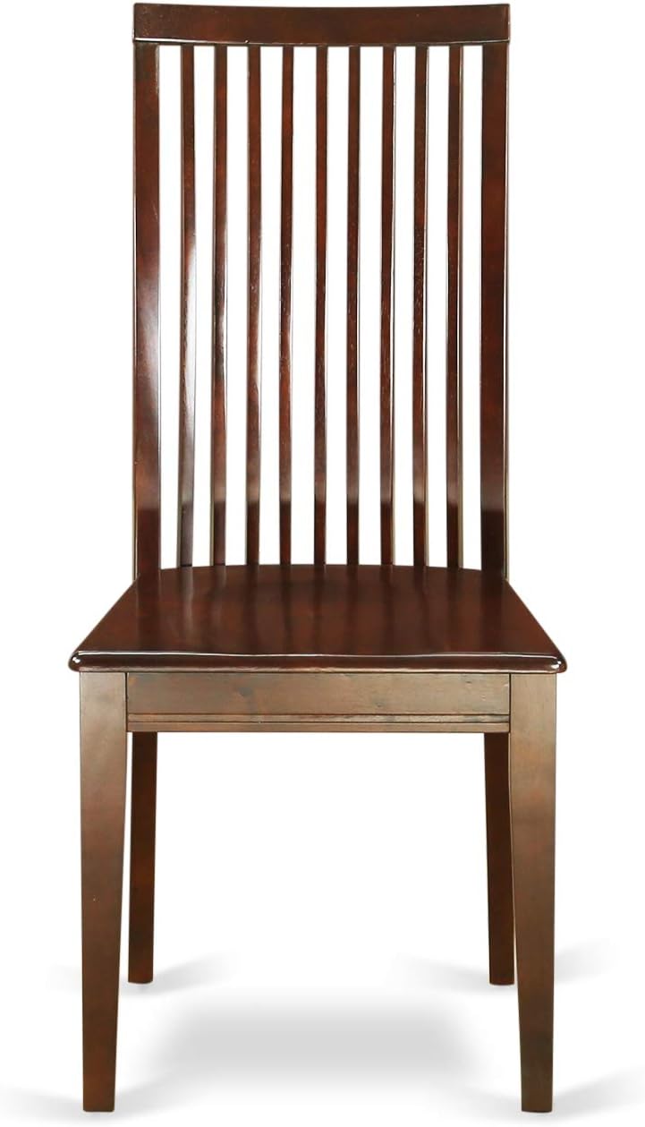 East West Furniture ESIP3-MAH-W 3 Piece Dining Table Set for Small Spaces Contains a Round Dining Room Table with Pedestal and 2 Wood Seat Chairs, 30x30 Inch, Mahogany