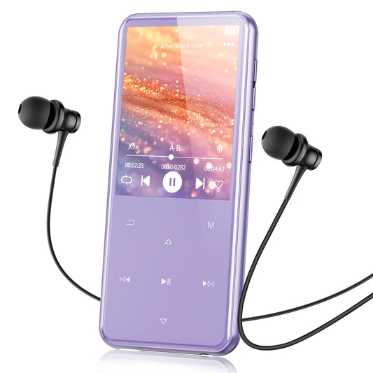 AGPTEK 64GB MP3 Player with Bluetooth, M3 2.4 inch Music Player with Speaker and FM Radio, Touch Buttons, Supports Up to 128GB(P