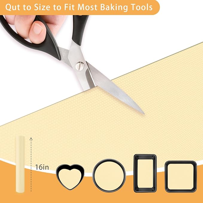 Silicone Baking Mat Roll, 12 IN x 6 FT, Non-Stick, Reusable, Heat-Resistant Baking Sheet for Oven, Air Fryer, Pastry, Dough, Bread, Non-Slip Kitchen Counter Mat