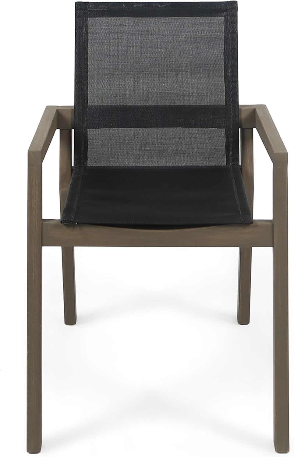Merax Mesh Seating Solid Wood Dining Chairs Set of 2, French Country Style Accent Side Seating Furniture for Kitchen, Living Room, Textile Back,Grey