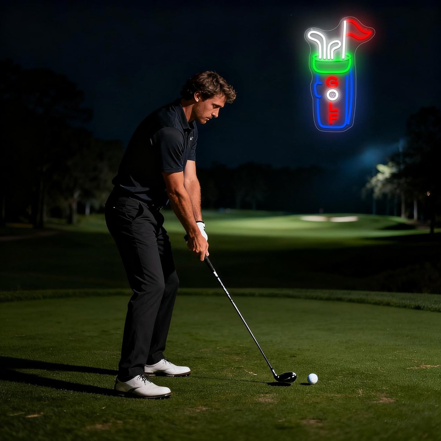Golf Bag Neon Sign for Wall Decor Dimmable Golf Neon Light for Man Cave Bag LED Light Up Sign for Course Gym Club Store Bedroom Office Park Party Club Decor Birthday Gifts Size14.6 * 9.4In(WZCP225)