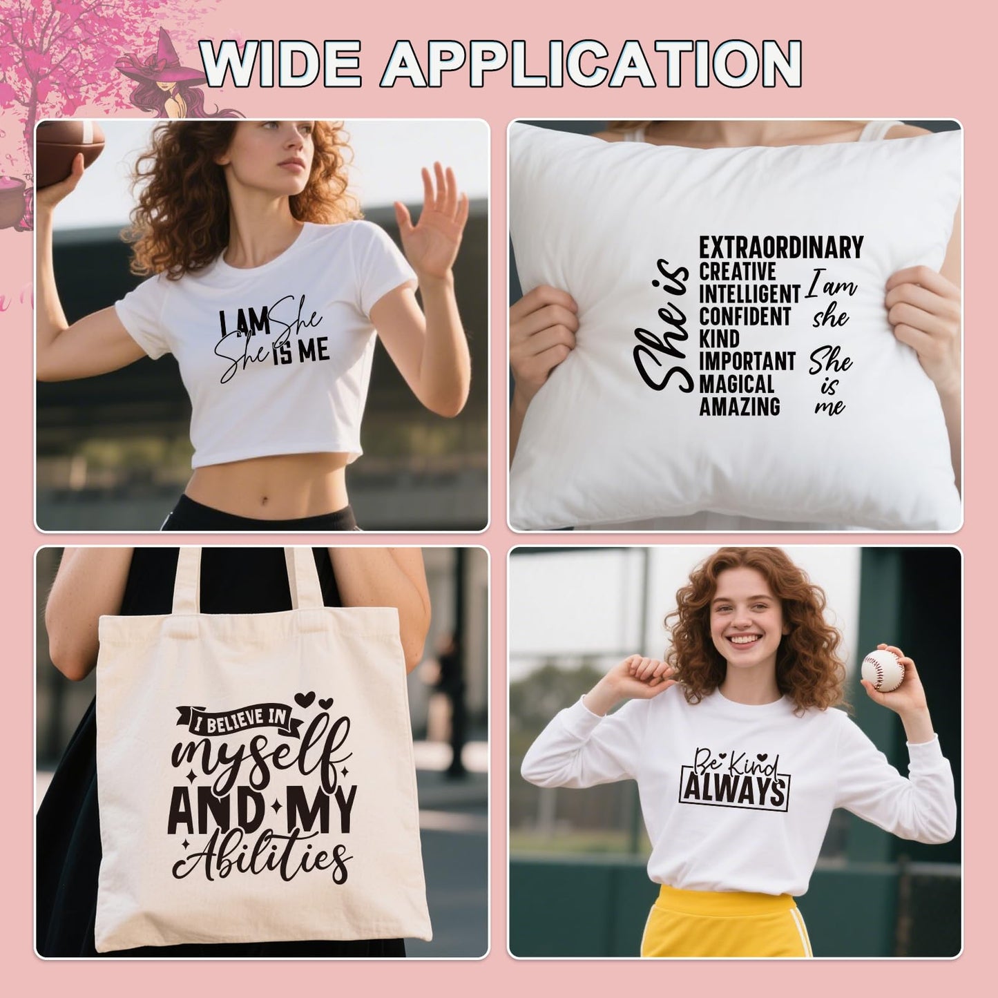 Falueqg Dtf Transfers Ready to Press - 20Pcs Woman Affirmation Iron on Transfer for Tshirts, Inspirational Positive Quotes Iron on Decals Patches, Motivational Heat Stickers for DIY Clothes Bags