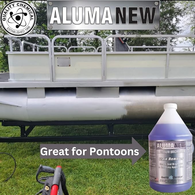 Quality Chemical Aluminum Cleaner Brightener & Restorer - Aluminum Cleaner, Aluminum Wheel Cleaner, Aluminum Cleaner, Pontoon Cleaner Aluminum, Aluminum Rim Cleaner 640 oz (pack of 1)