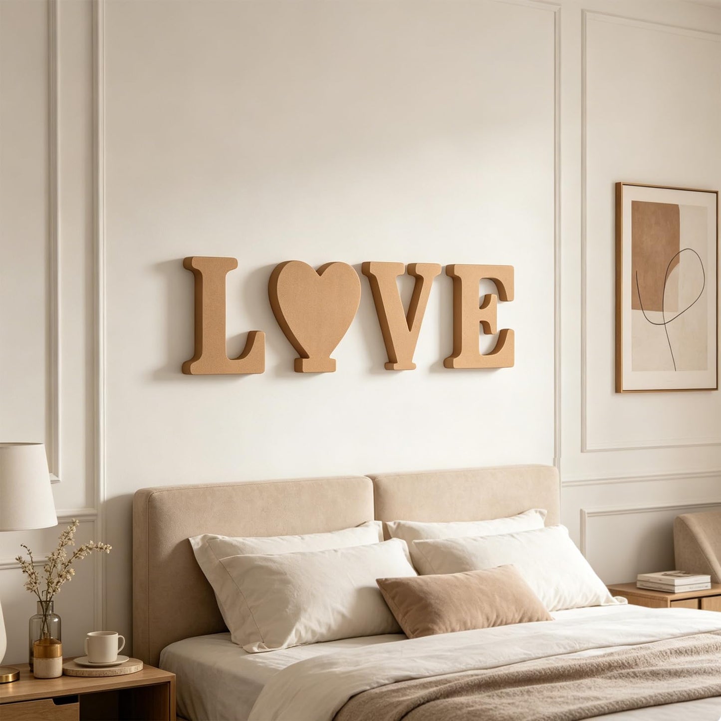 AOCEAN 12 Inch Designable Wood Letters Unfinished Wood Letters for Wall Decor Decorative Standing Letters Slices Sign Board Decoration for Craft Home Party Projects (S)
