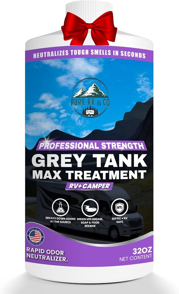 Grey Water Tank Treatment, 32oz | Fast-Acting RV Holding Tank Treatment | Camper Toilet & RV Black Tank Cleaner | Enzymatic Odor Eliminator | Safe for Septic & Marine Systems