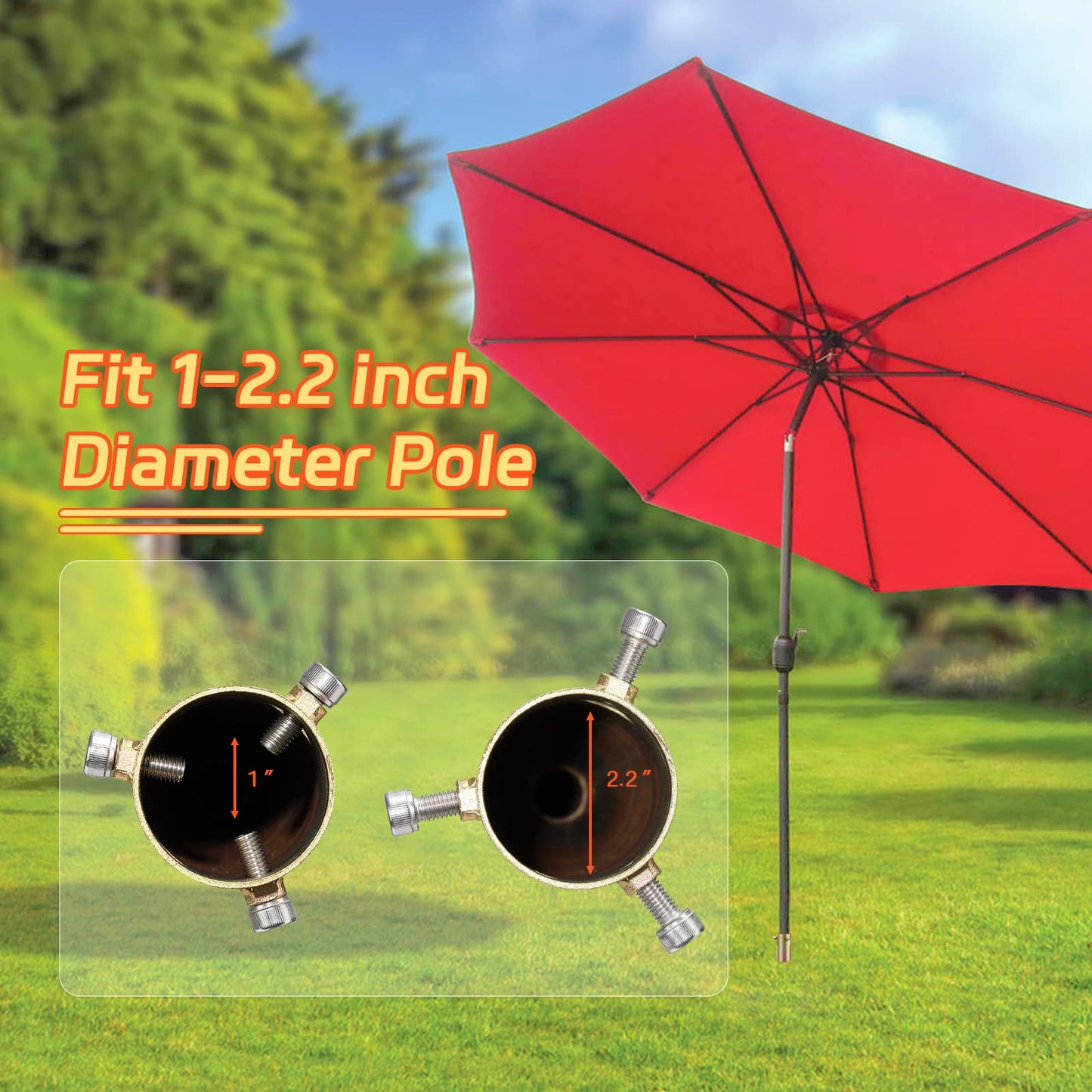 FactionGarden Beach Umbrella Sand Anchor, 2 Pack Heavy Duty Umbrella Stand Outdoor Base 17 Inches Metal No Dig Ground Umbrella Holder, Christmas Tree Stand Base