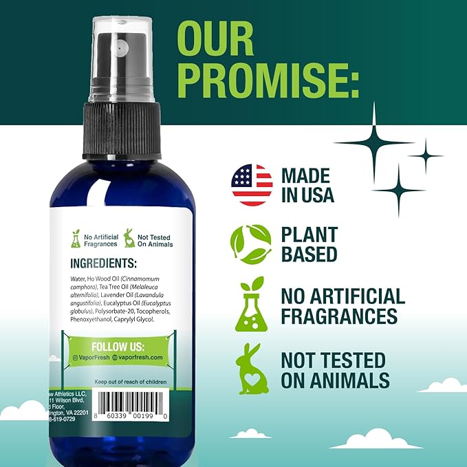 Vapor Fresh Shoe Deodorizer Spray, 4oz (Eucalyptus Lavender) - For Boots, Sneakers, Cleats, Sandals and More - Powerful Shoe Odor Eliminator With Essential Oils (1-pack)