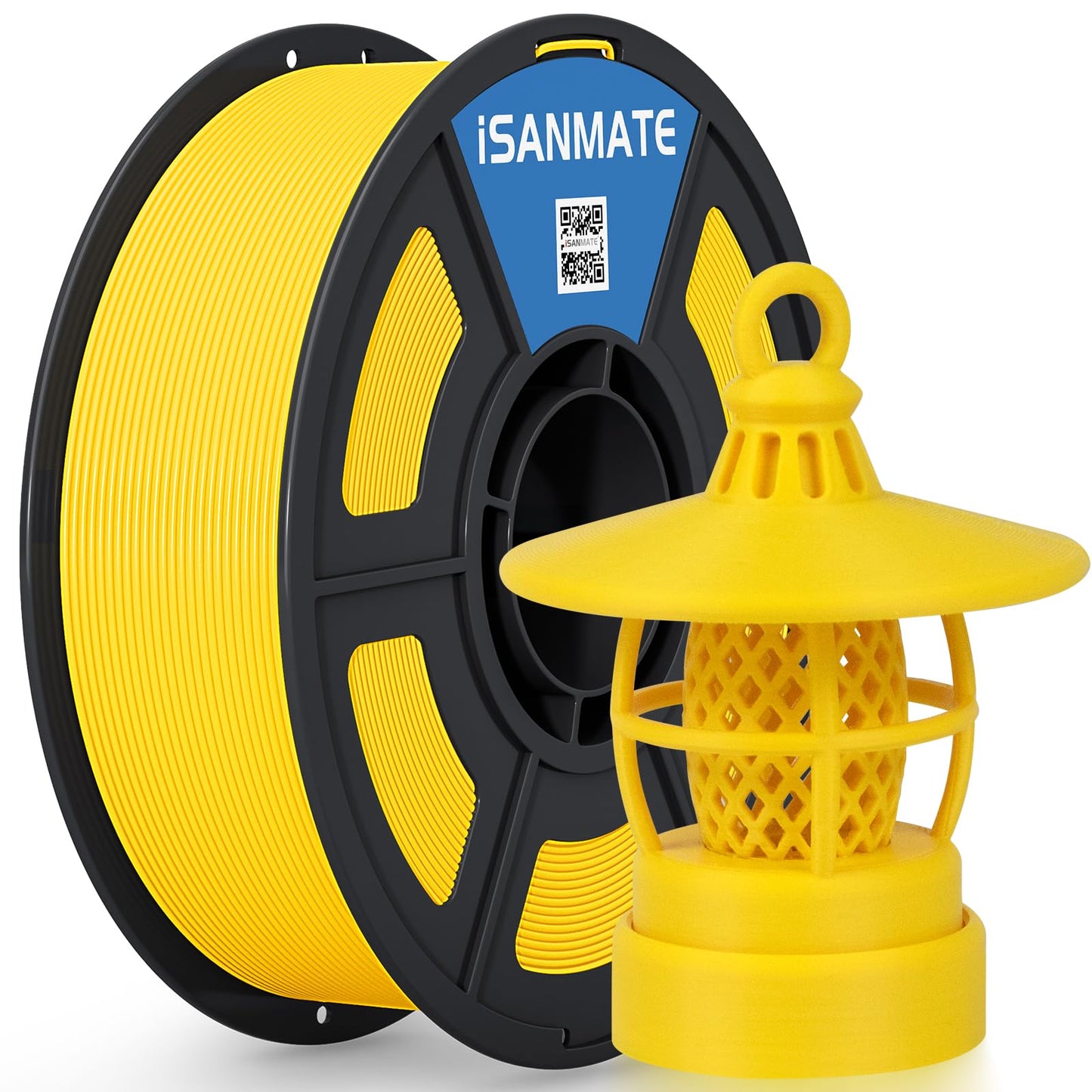 iSANMATE ASA Filament 1.75mm Yellow 1KG, UV & Weather Resistant 3D Printer Filament Perfect for Outdoor Functional Parts, Dimens