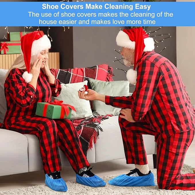 Shoe Covers Disposable 200Pack(100Pairs) Thicker Fabric Shoe Booties Cover Non Slip for Home Floors Carpet