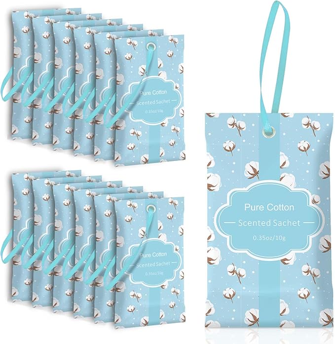 SCENTORINI Sachets for Drawers and Closets, Cotton Scented Sachets for Home Drawers and Closets, 14 Pack Home Fragrance Sachet