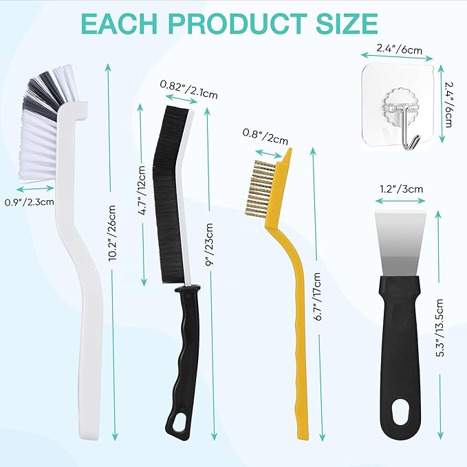 Crevice Cleaning Brush,12 Pcs Cleaning Supplies Cleaning Brush Tools,Hard Bristle Cleaning Brushes for Household Use Bathroom Tiles Kitchen Corner,Sink,Teapot, Bottle,Blender Practical and Durable
