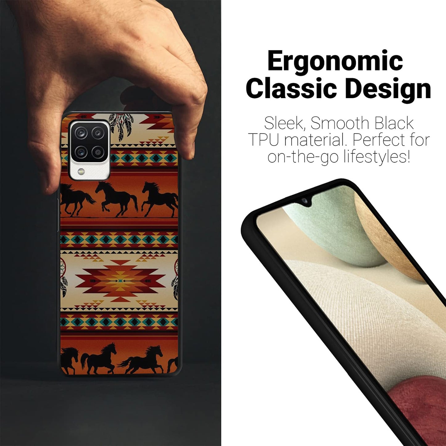 Casesondeck Slim Floral Case Compatible With [Samsung Galaxy A12 / A12 Tpu Case][Gel Flex Tpu] Flexible Glossy Tpu Case With Wes