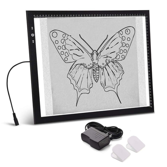 HSK A3 Artist tracing Light Box Copy Table, 12V1A Adapter Power Dimmerable 6000 Lux Lock Button Artcraft Light Pad for Tatto Dra