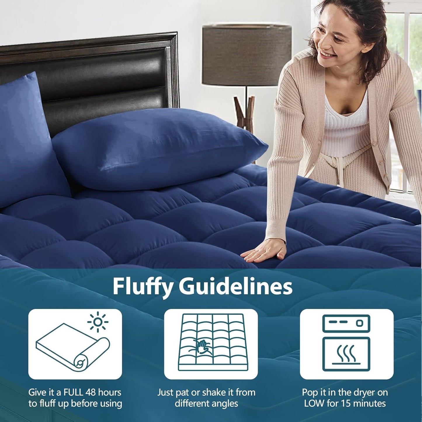 CYMULA Twin XL Mattress Topper - Soft Cooling Mattress Pad for College Dorm Room Essentials - Extra Thick Long Protector Cover for Back Pain, Single Bed Topper Pillow Top with 8''-21'' Deep Pocket