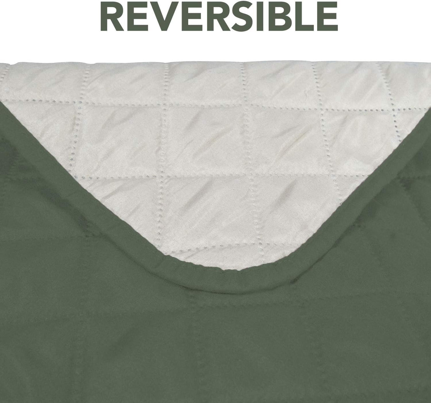 PureFit Reversible Sofa Couch Cover Water Resistant Couch Covers for 3 Cushion, Washable Furniture Cover with Non-Slip Foam and Adjustable Strap for Dogs, Pets (Oversized Sofa, Grayish Green/Ivory)