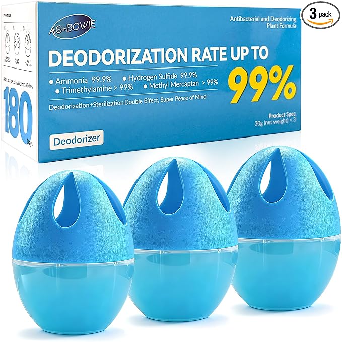 Refrigerator Deodorizer 3 Pack, Natural Plant Fridge Deodorizer Long-Lasting Odor Eliminator for Refrigerator, Air Freshener for Kitchen, Shoe Cabinet, Pet Areas