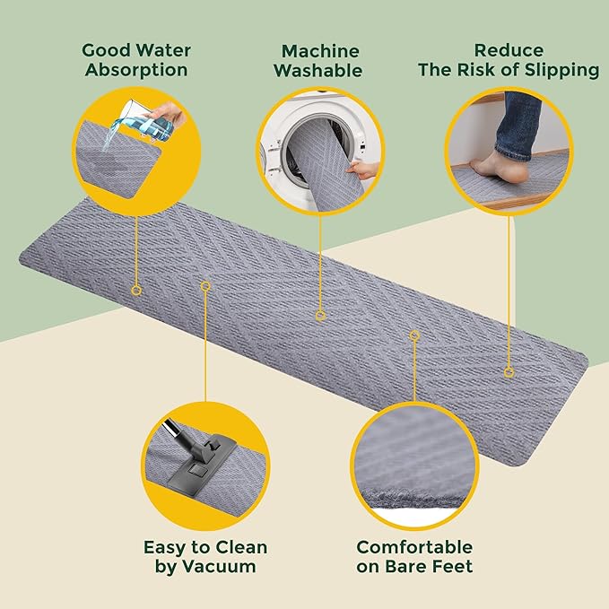 MBIGM 8 X 30inches, 15 in Pack, Non-Slip Carpet Stair Treads Non-Skid Safety Rug Slip Resistant Indoor Runner for Kids Elders and Pets with Reusable Adhesive, Light Gray Weave