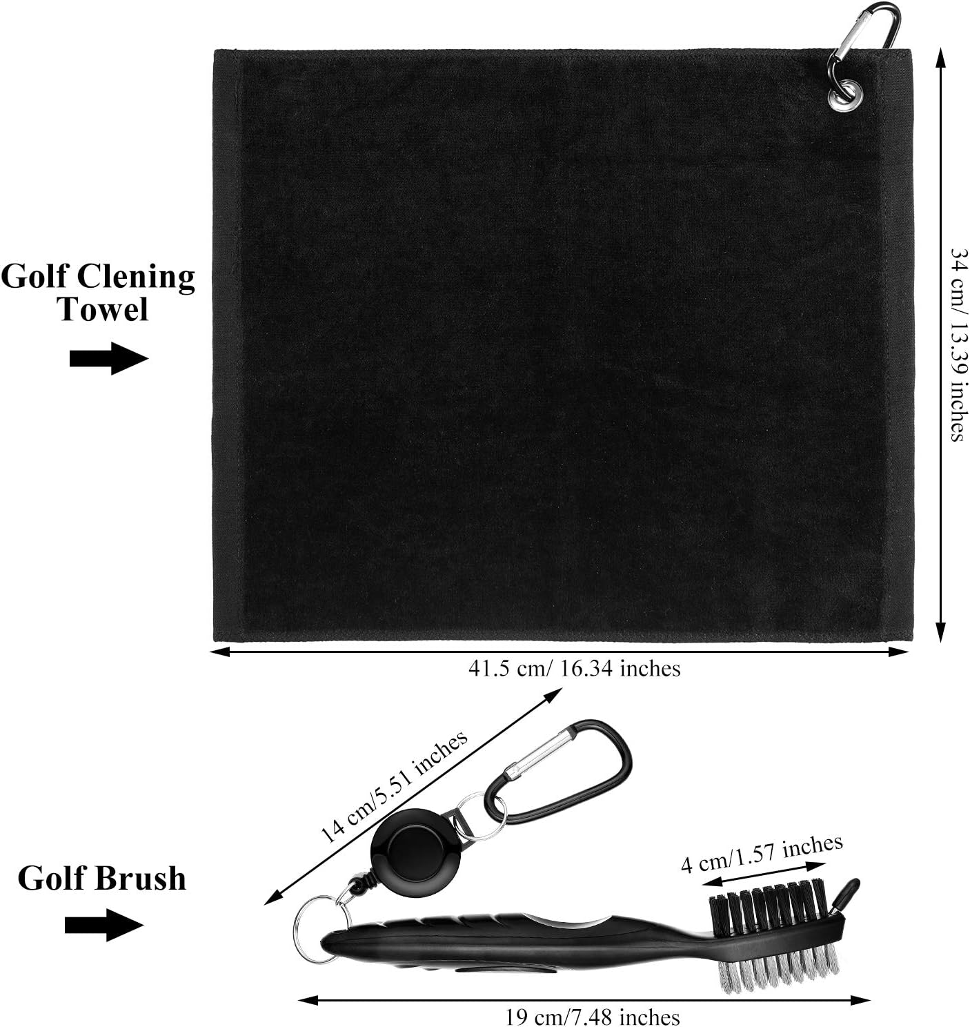 Sumind 22 Pcs Golf Accessories Kit Golf Essentials Club Cleaning Kit for Men Include Cleaning Brush Towel Marking Pen Line Marker Tee Holder with Tee Repair Divot Tool for Christmas Ideal Gift(Black)