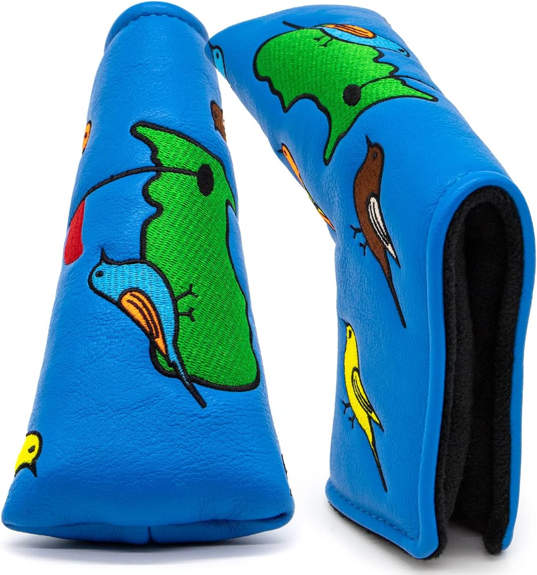 Barudan Golf Birdie&Green Golf Putter Cover Headcover Magnetic Blue PU Leather Made Golf Headcovers for Putters