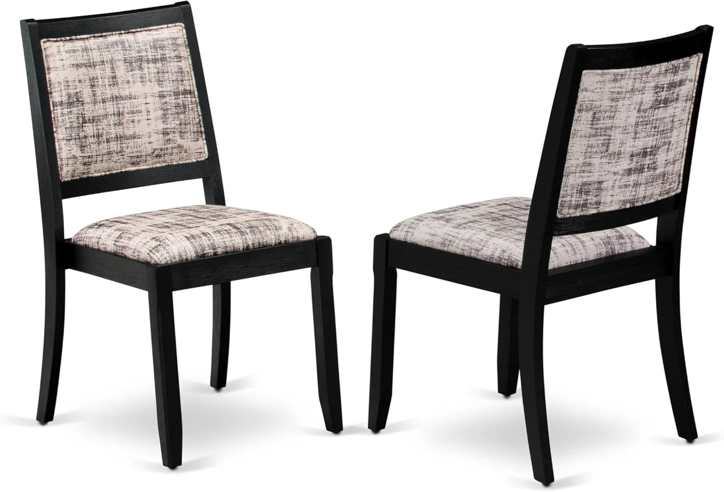 East West Furniture LGX25-BLK-30 -5 Piece Dining Set Includes a Rectangular Kitchen Table with Black Tabletop and 4 Stackable Polyester Fabric Chairs, Black