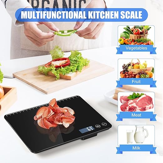 Digital Kitchen Scale, Large Capacity, Easy Tare Function, Large LCD Display, Perfect for Cooking, Baking, and Meal Prep