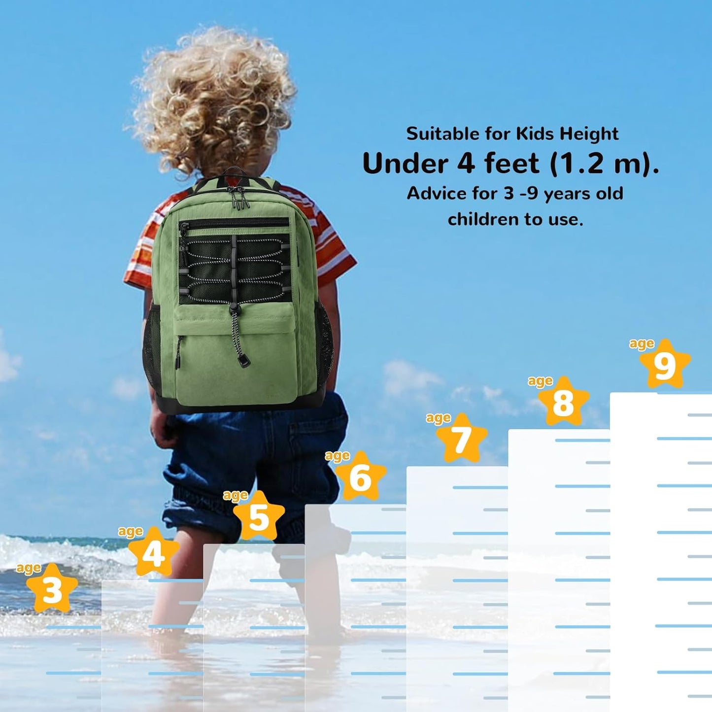 10L Small Size Casual Backpack for Kids Girls Boys Ages 3-9, Mini Waterproof Outdoor Sport Travel Hiking Camping Daypack (Light Pink)