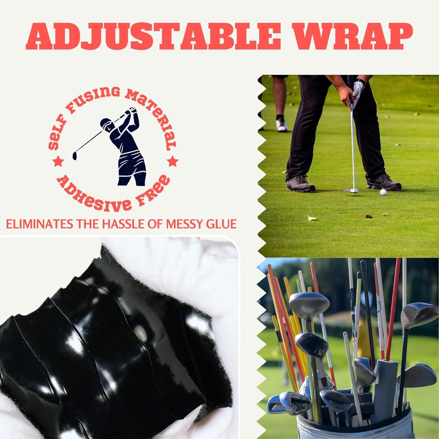 Golf Grip Wrapping Tapes - Golf Club Grip Tape Easy Replacing New Grip Feel, 59 inch/1PC