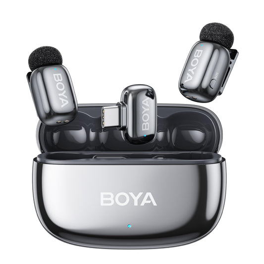 BOYA mini 2 Wireless Lavalier Microphone for iPhone 15/16/17 & Android,AI Noise Cancellation,App Control, 30H Battery Life with
