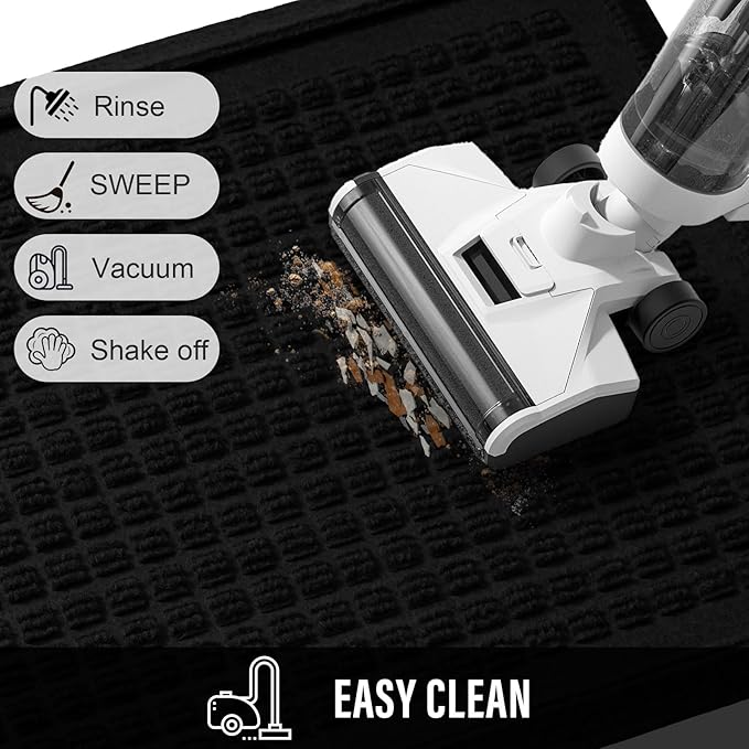 Boot Tray, Heavy Duty Waterproof Shoe Drying Mat, Non-Slip Entryway Tray for Muddy Boots, Indoor Outdoor Use, 15x30 inches, Black