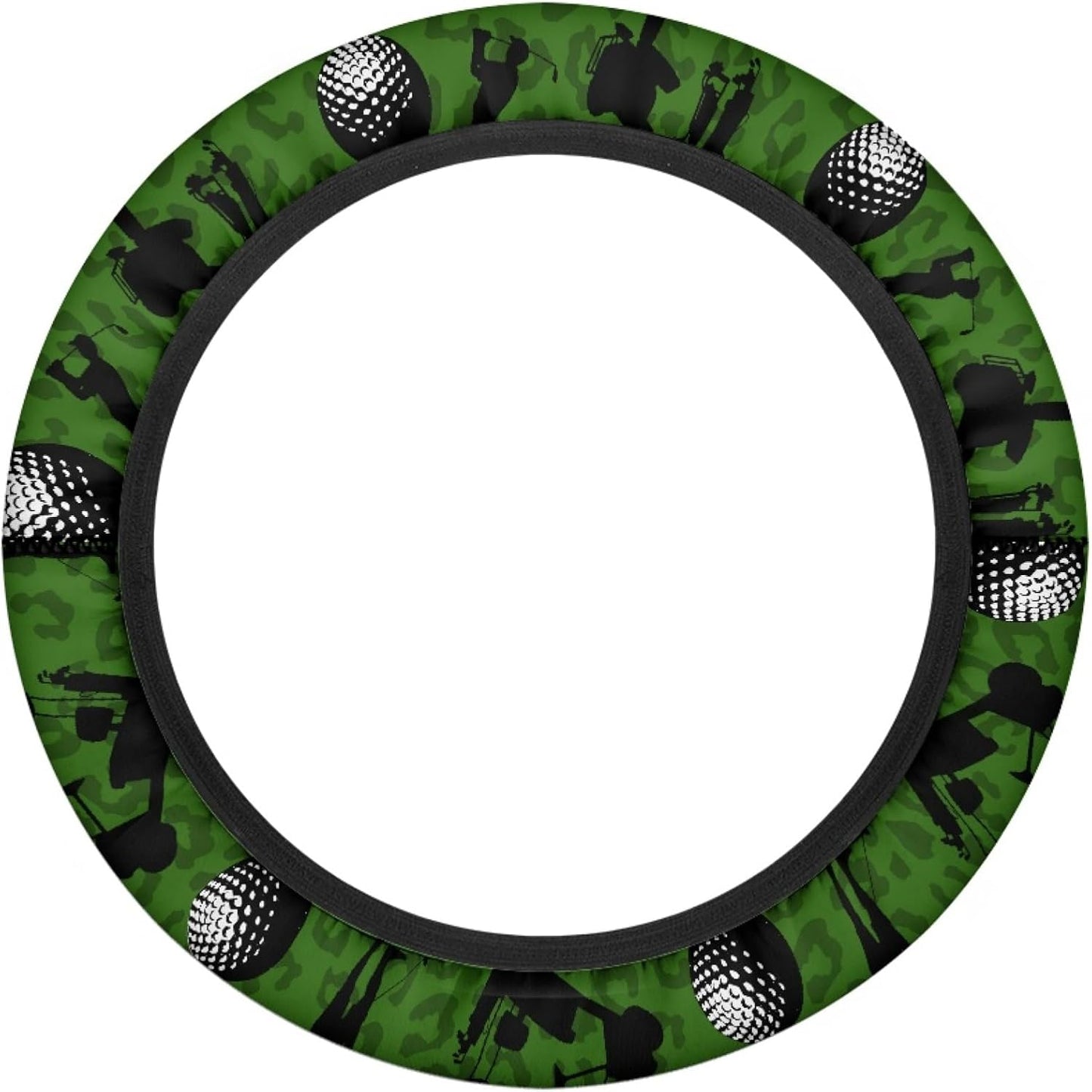 Golf Ball Print Golf Cart Steering Wheel Cover Green 14 Inch Golf Cart Wheel Covers Sun Shade Cover Golf Cart Accessories Great Gifts for Golfer