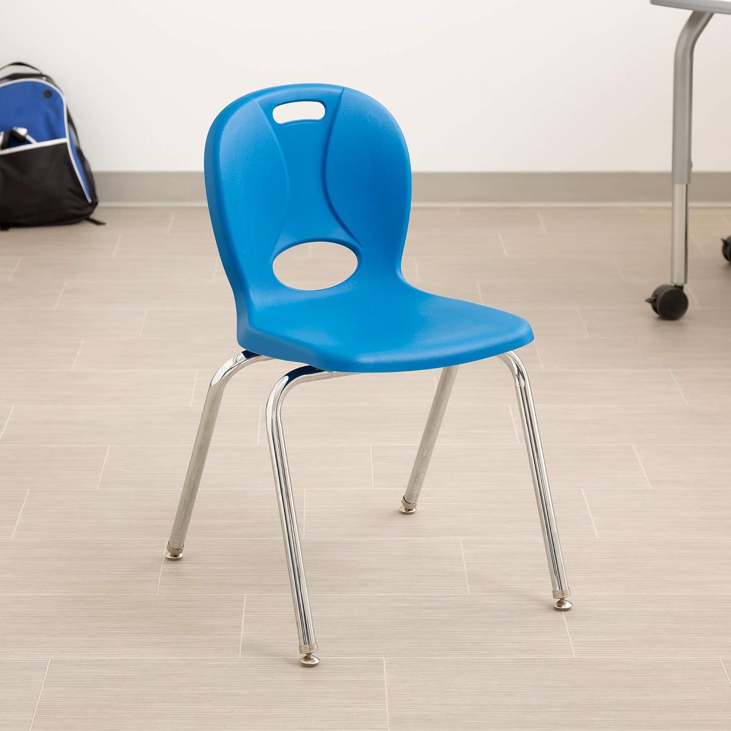 Learniture Structure Series Stacking School Chairs with Contoured Seats, Heavy-Duty Plastic Stacking Classroom Chairs, 18"H, Set of 4