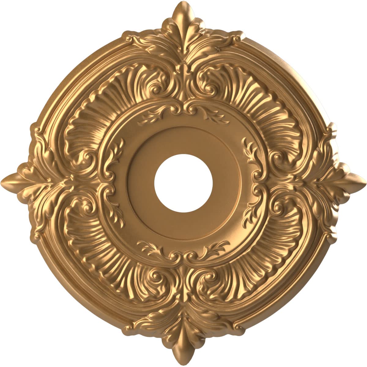 Ekena Millwork Cmp19Atbgl Attica Thermoformed Pvc Ceiling Medallion (Fits Canopies Up To 6 3/4), 19Od X 3 1/2Id X 1P, Bright Coa