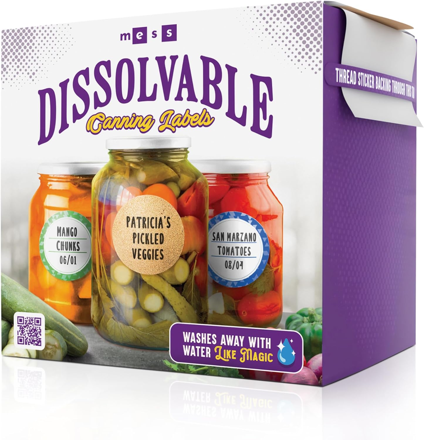 MESS Dissolvable Canning Labels, 1.5" Round, 200-Pack – Removable Kraft Mason Jar Stickers for Homemade Jam, Food Storage & Containers