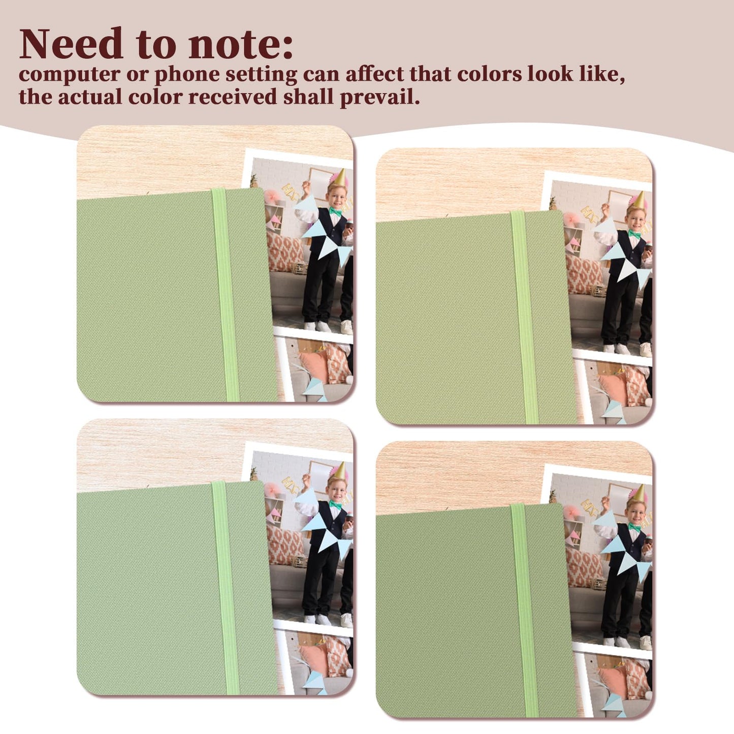 Hiwhy 8.5x11 Inch Scrapbook Photo Album, Linen Cover DIY Scrapbooks with 30 Sheets Plastic Sleeves 60 Pages Memory Book for Wedding Birthday Baby Travel (GrassGreen)