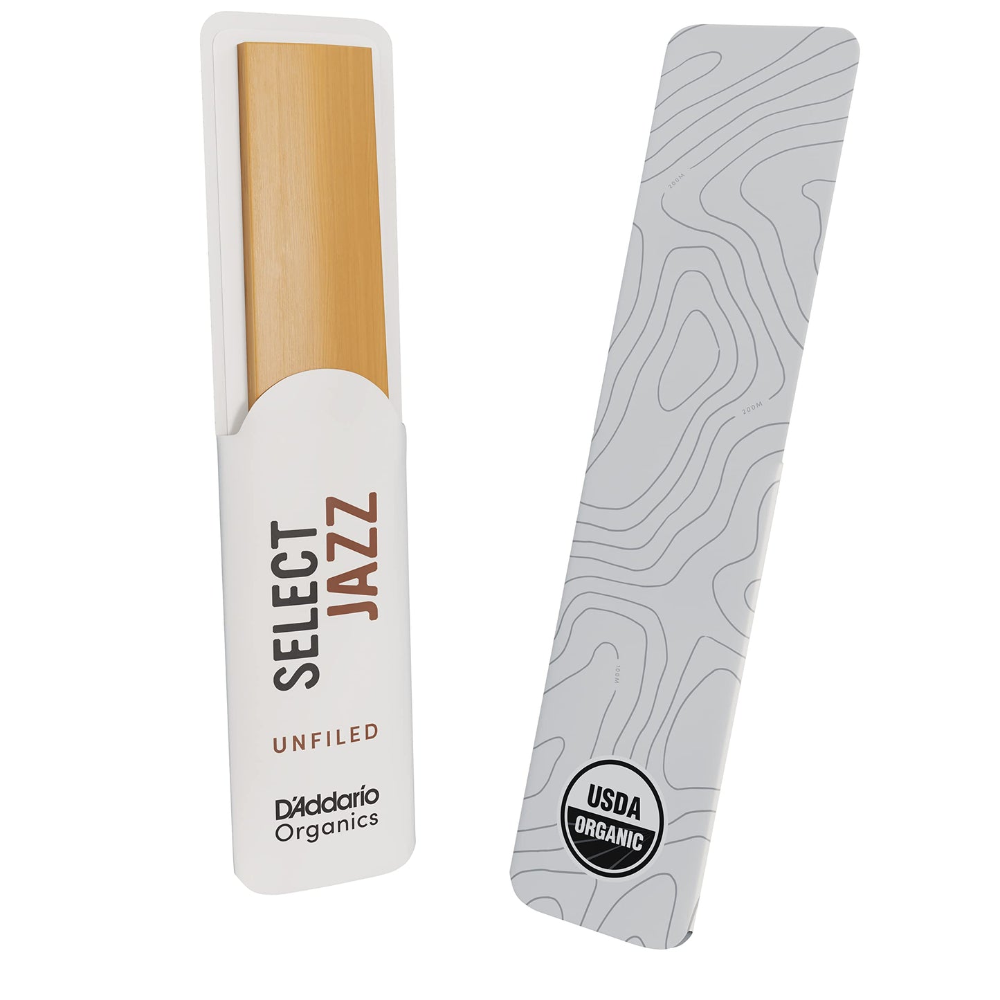 Daddario Organic Select Jazz Unfiled Sax 4 Hard, 5 Pack Baritone Saxophone Reeds (Orrs05Bsx4H)