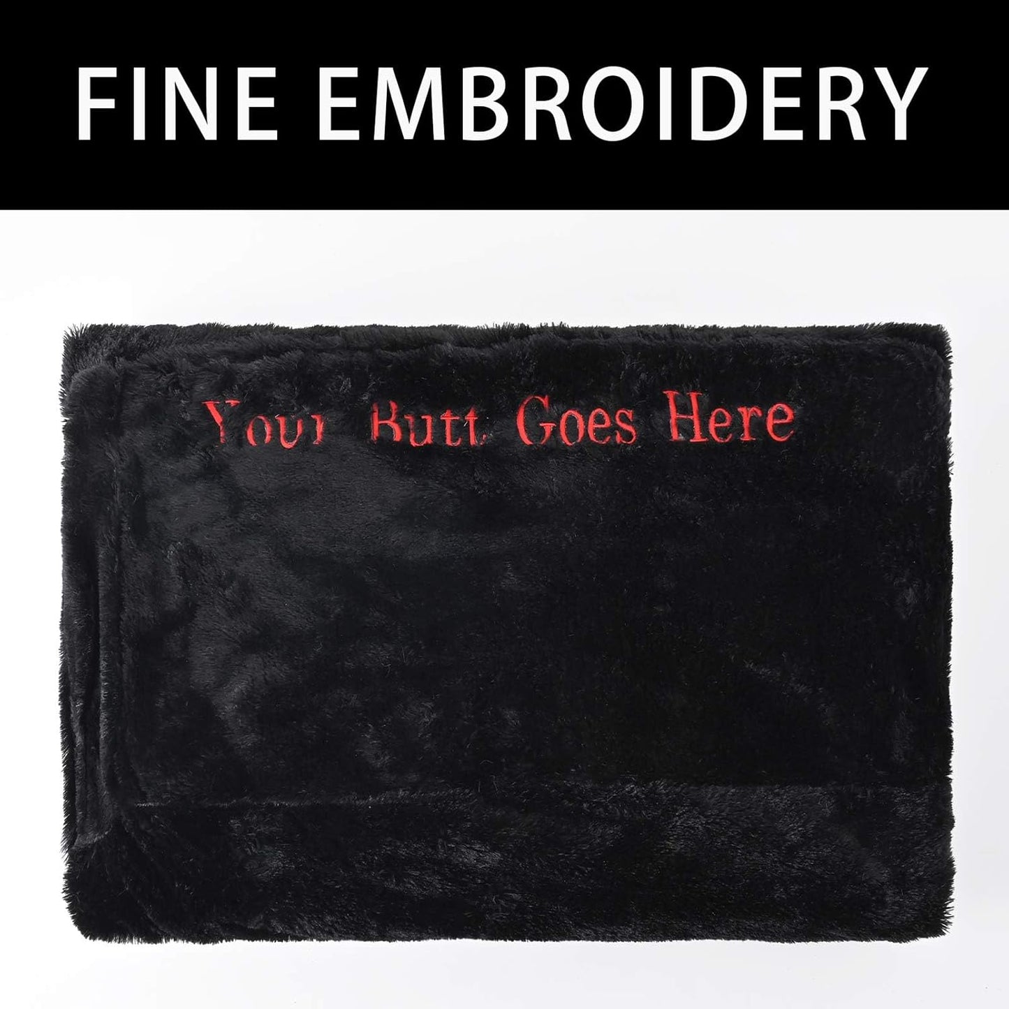 Bean Bag Chair for Adults Kids Without Filling Comfy Fluffy Giant Round Beanbag Lazy Sofa Cover with Words Embroidered for Reading Chair Floor Chair, 5FT, Black