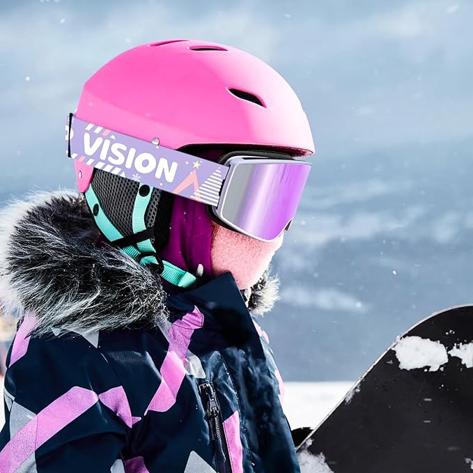EXP VISION Ski/Snowboard Goggles Parent-child Snow Goggles Over Glasses for Men, Women Youth Kids