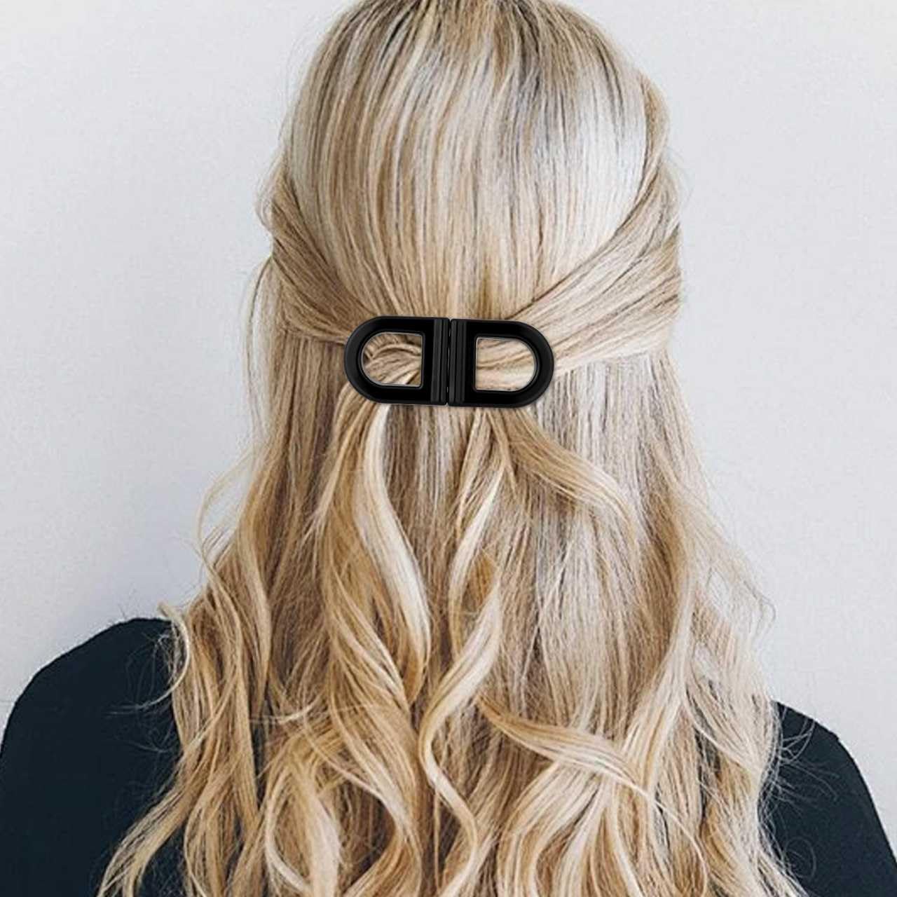 Magnetic Hair Clips for Women, 2-in-1 Hair Styling Clips Strong Hold No-Slip No Crease Gentle on All Hair Types for Easy Everyday Hairstyles Black