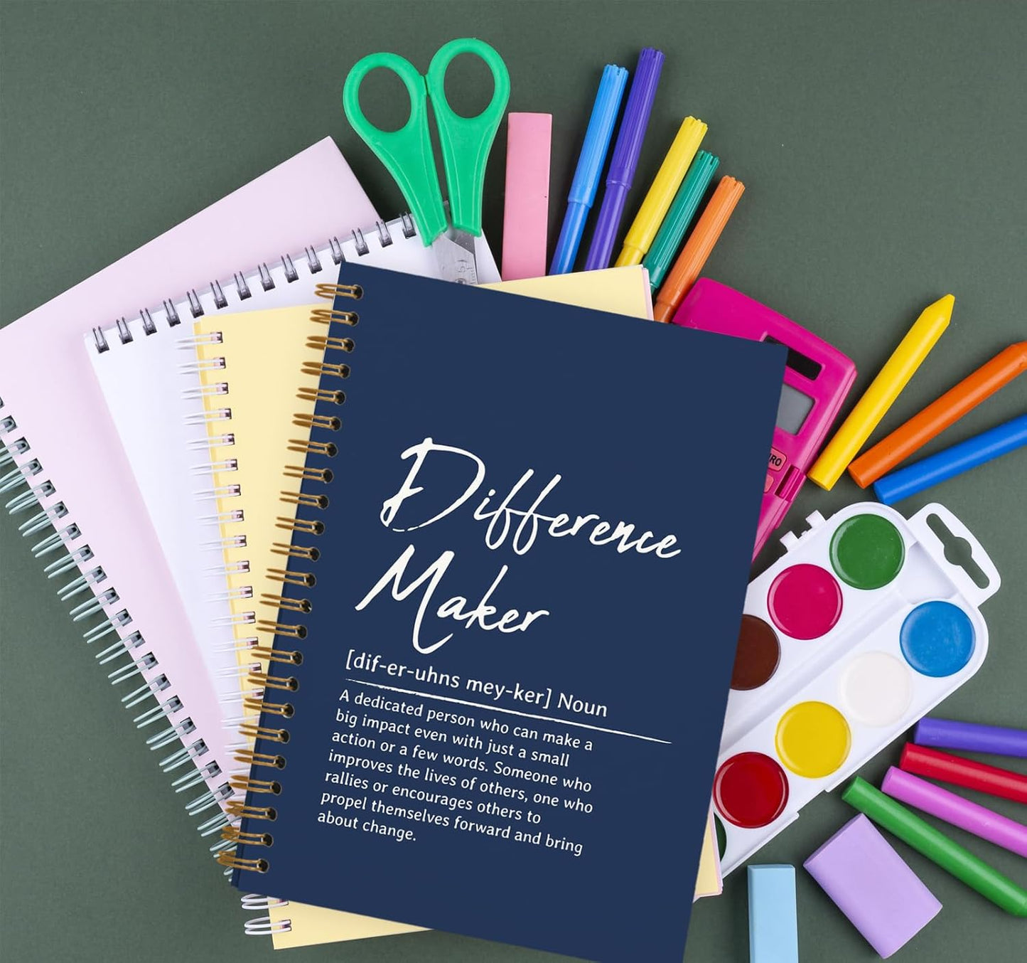 OXW Navy Blue Meeting Notebooks for Work, Difference Maker Gift Office Work Notebook Journal for Writing Note Taking, Thank You Gifts for Women Men Leader Boss Mentor Manager Principal, 5.5"x8.3"