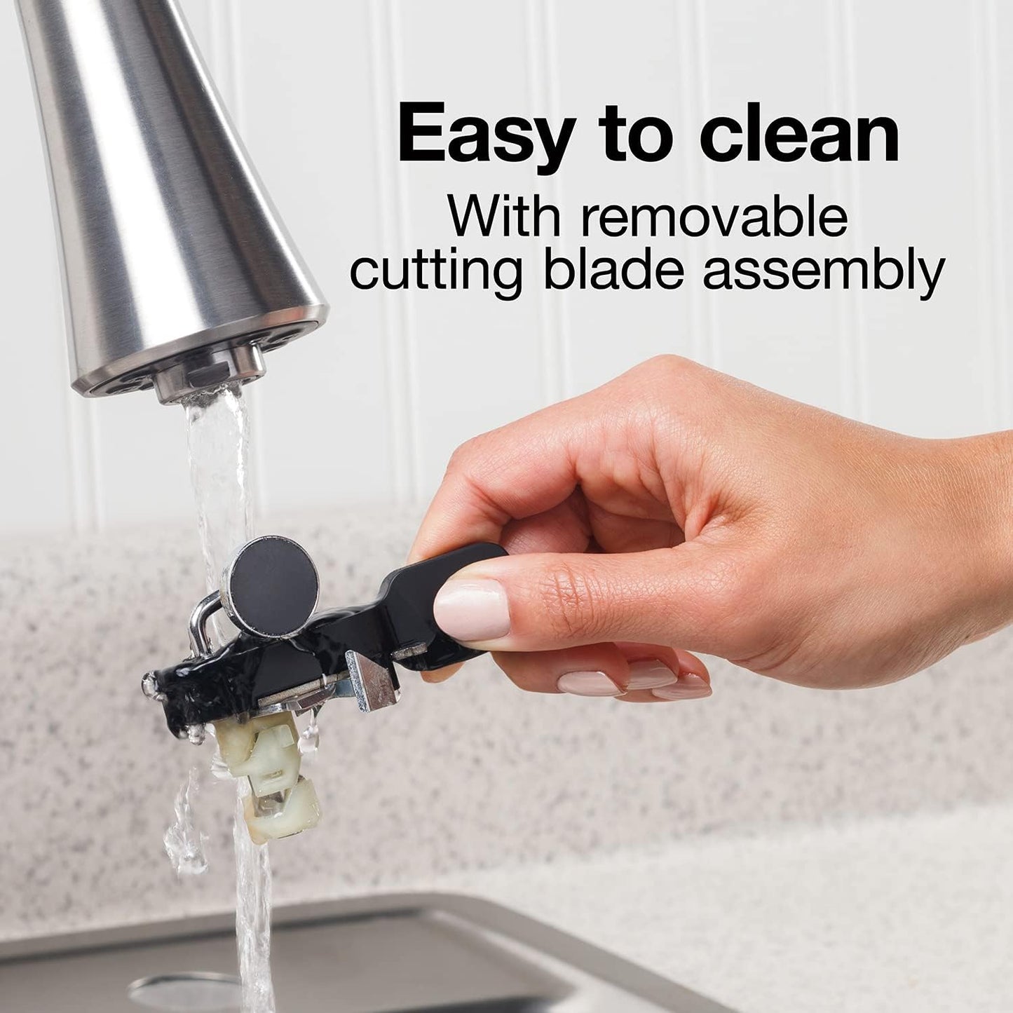 Proctor Silex SureCut Electric Automatic Can Opener for Kitchen with Stainless Steel Blade, Twist-off Easy-Clean Lever, Cord Storage, Extra Tall, Silver (75225)