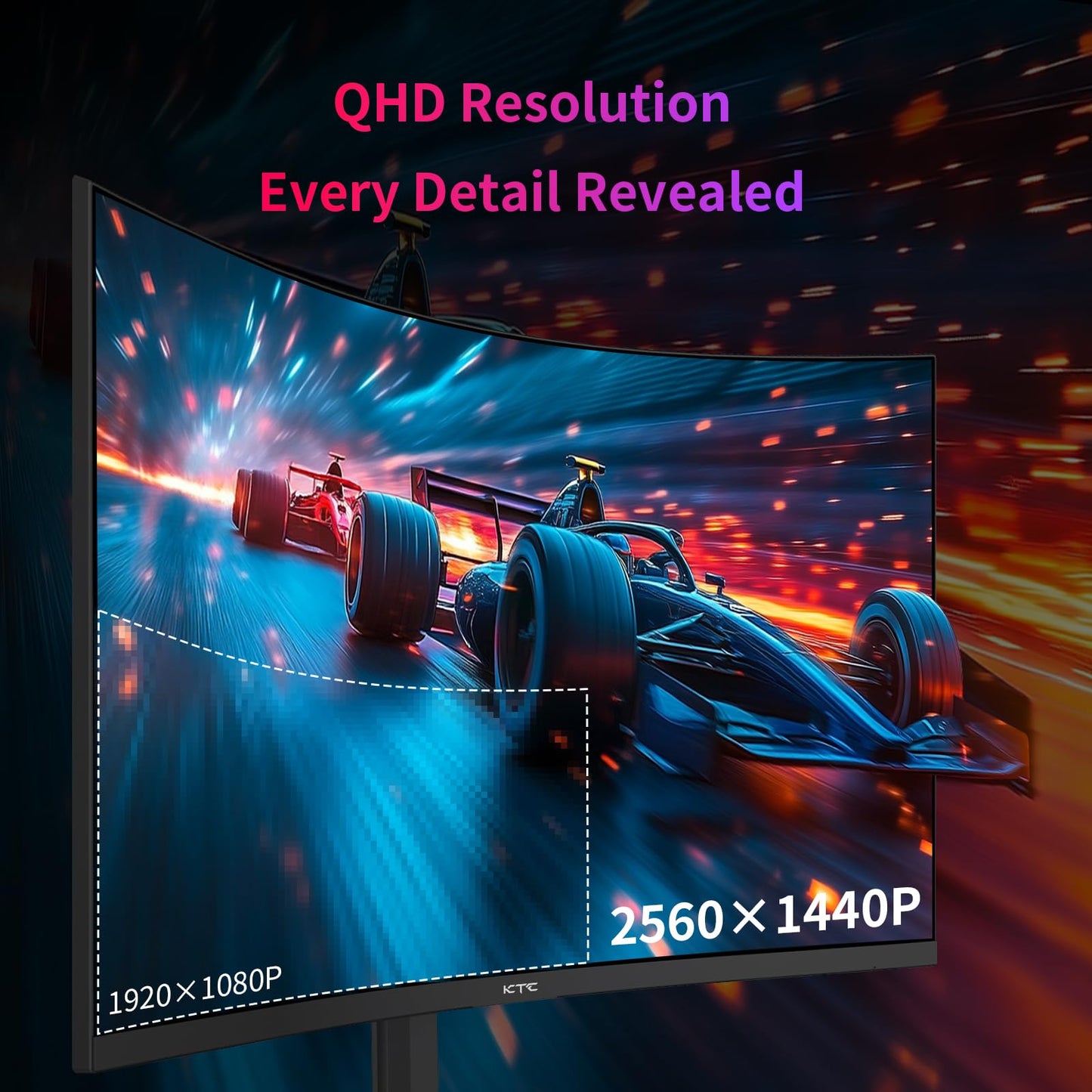 Ktc 32Inch 240Hz Curved Gaming Monitor, 1000R Va, Qhd(2560X1440P), 4000:1 Contrast, Support Freesync Gsync, Hdmi2.0(144Hz)/Dp1.4